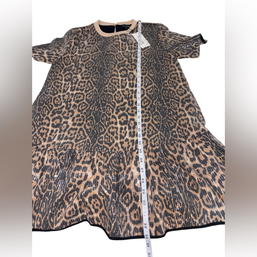 Strut and Bolt Sequin Taupe Leopard Mini Dress Size Small NWT - Picture 10 of 12